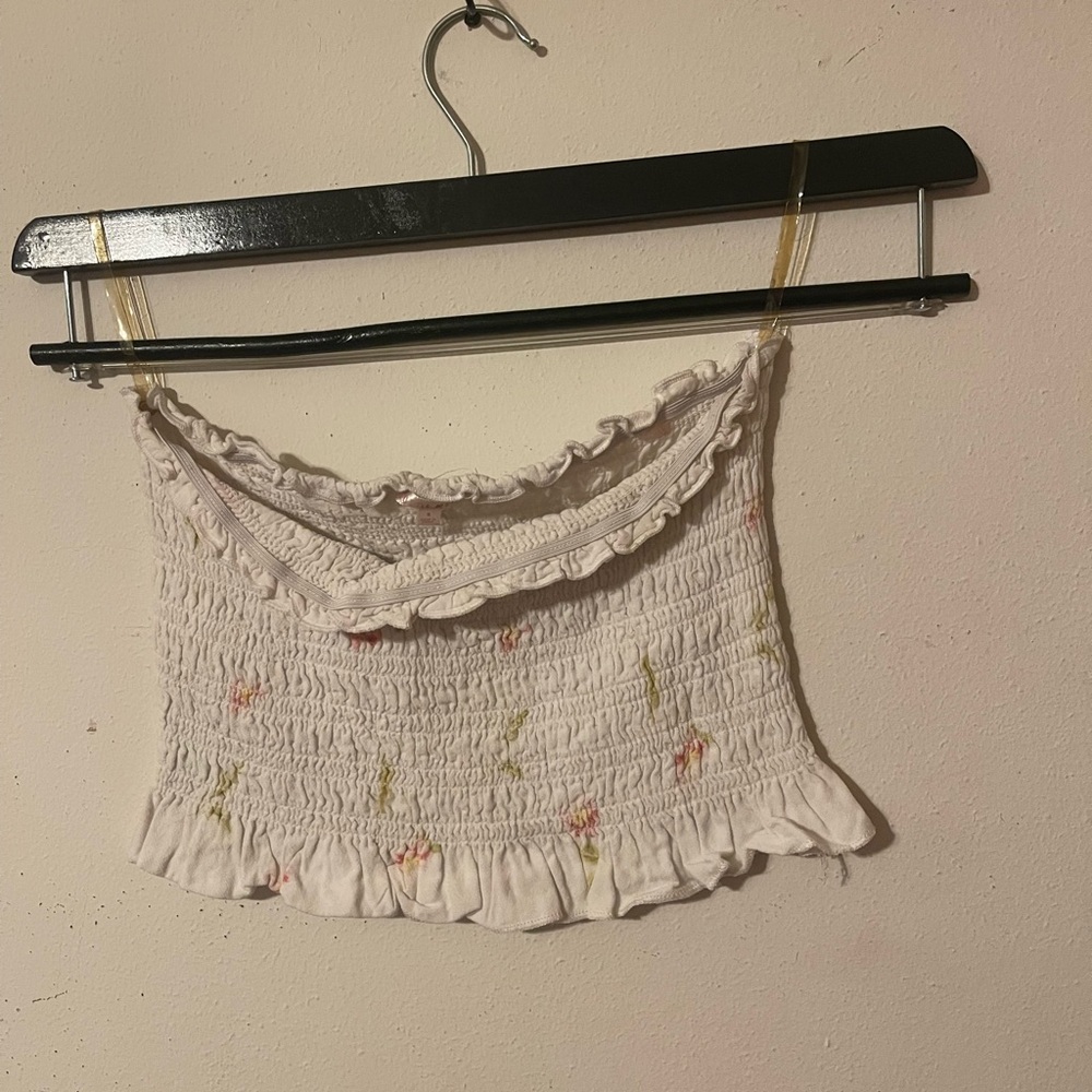 Floral Ruffle Smocked Tube Top